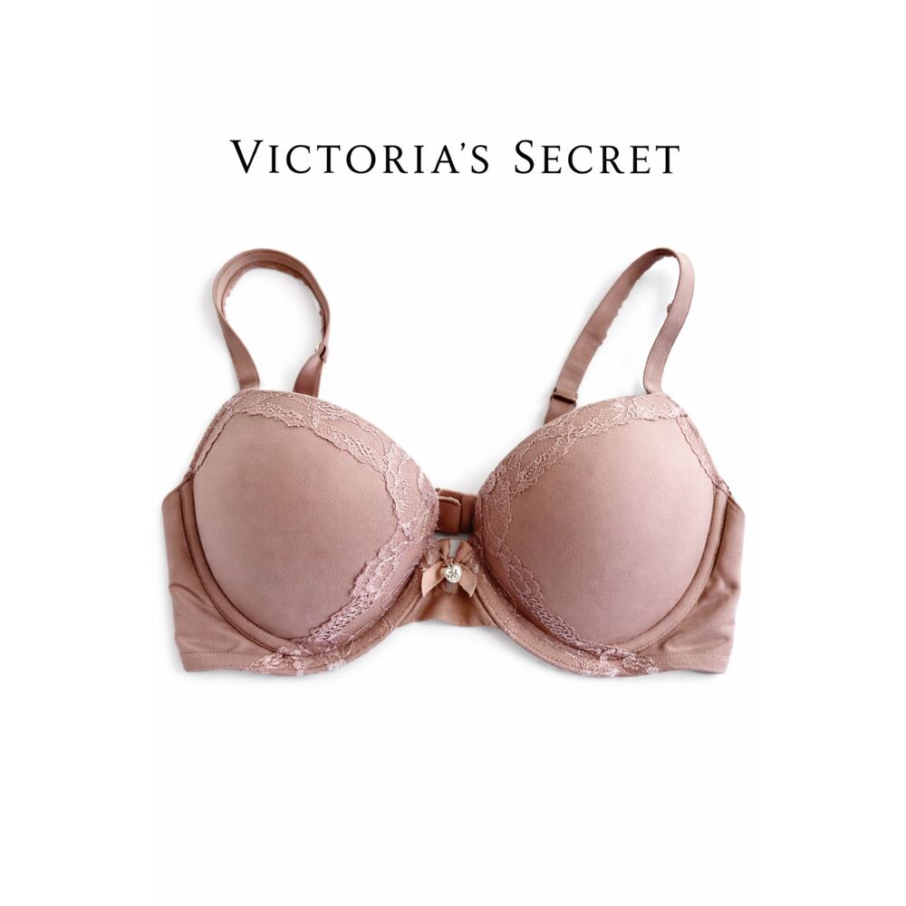 Victoria's Secret Bra 34C Nude‎ Lace Push Up Underwire Perfect Shape T-Shirt